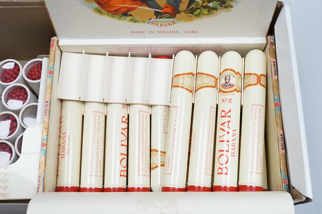 A box of Bolivia cigars and other similar cigars and matches